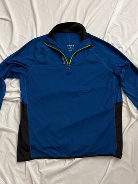 Reebok Blue and Black Quarter-Zip Performance Jacket